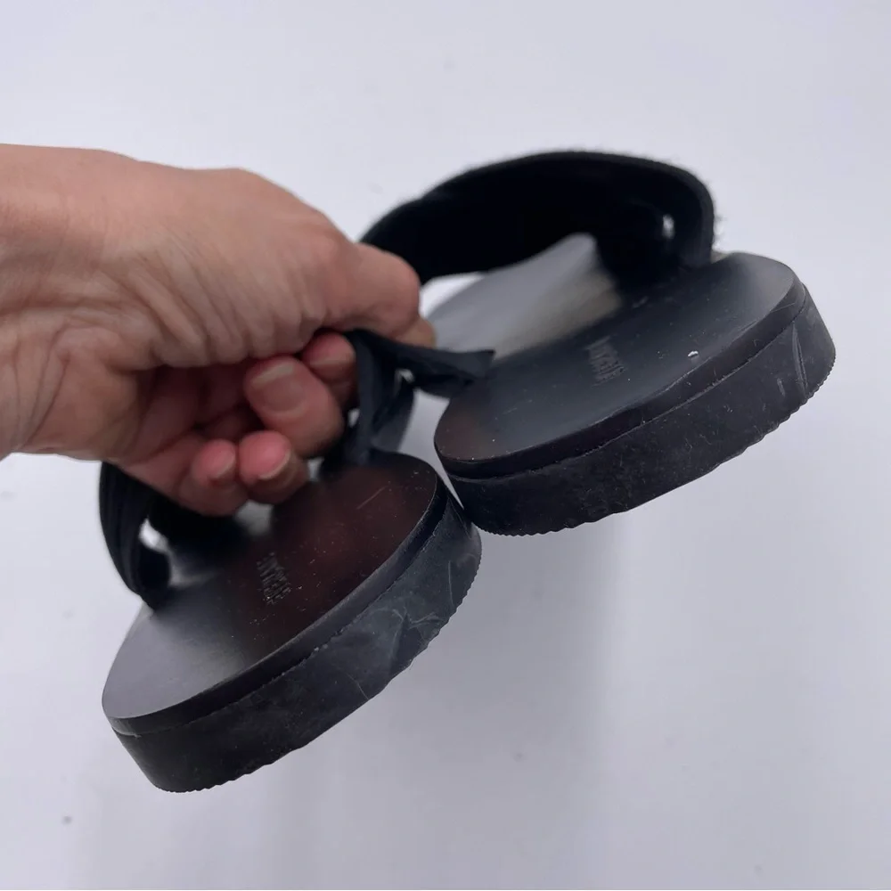 Everlane Black Ribbed Crisscross Slide Sandals - Picture 8 of 11